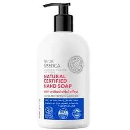 Natura Siberica Jabón de Manos Higienizante Antibacteriano 500 ml - Con extractos naturales, certificado Ecocert