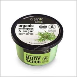 ORGANIC SHOP Exfoliante Corporal Refinador Citronela 250Ml Piel Suave Orgánico Natural