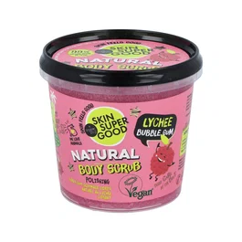 SKIN SUPER GOOD Exfoliante Corporal Lychee Bubble Gum 360Ml con Extractos Orgánicos de Lichi y Menta - Azúcar de Vainilla