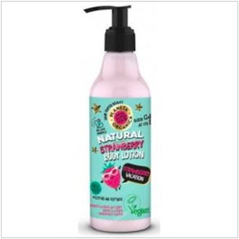 SKIN SUPER GOOD Loción Corporal Fresa Strawberry Vacation 250 ml - Hidratante con extractos de fresa, plátano y aceite de almendras orgánicos