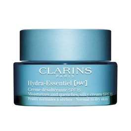 Clarins Hydra-Essentiel Crema Desalterante SPF15 con Ácido Hialurónico, Hidratación Intensiva y Protección UV para Piel Rellena y Luminosa