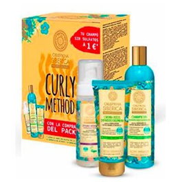 NATURA SIBERICA Set Curly Oblepikha Champú Sin Sulfatos + Gel Rizos Definidos + Espuma Moldeadora para Rizos