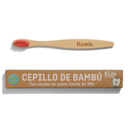 LOVYC Cepillo de Dientes Bambú Infantil Rojo