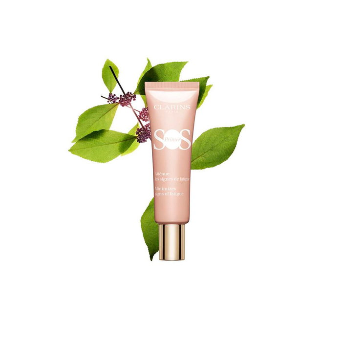 Clarins SOS Primer Prebase #01-Rose - Prebase de Maquillaje 24h Hidratación, Luminosidad - 30 ml