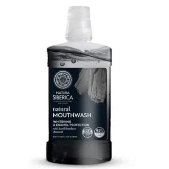 Natura Siberica Enjuague Bucal Blanqueador con Carbón de Bambú, Fortalece y Protege Encías, 520 ml Natura Siberica Enjuague Bucal Blanqueador con Carbón de Bambú, Fortalece y Protege Encías, 520 ml