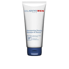 CLARINS MEN Champú Ideal 200 ml - Champú Hidratante y Gel de Baño 2 en 1 para Todo Tipo de Cabello - Tónico Revitalizante con Extracto de Hierochloe