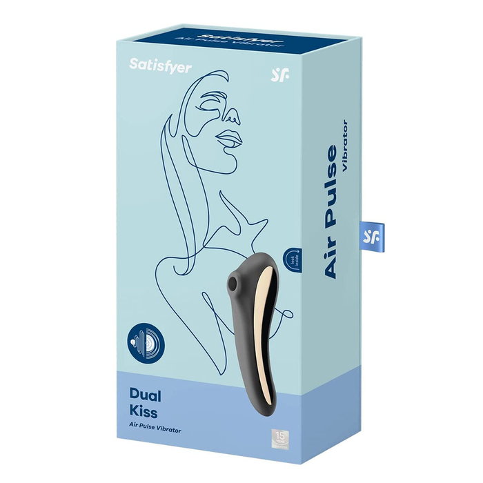 SATISFYER Dual Kiss Vibrador de Aire Negro