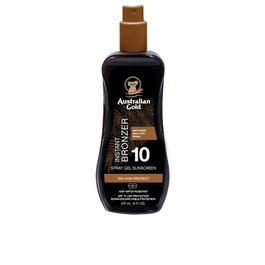 Australian Gold Sunscreen Spray Gel con bronceador instantáneo SPF 10 Protector solar corporal 237 ml