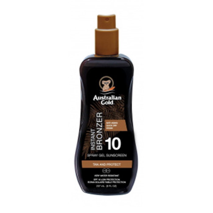 Australian Gold Sunscreen Spray Gel con Bronceador Instantáneo SPF10 237 ml Australian Gold Sunscreen Spray Gel con Bronceador Instantáneo SPF10 237 ml