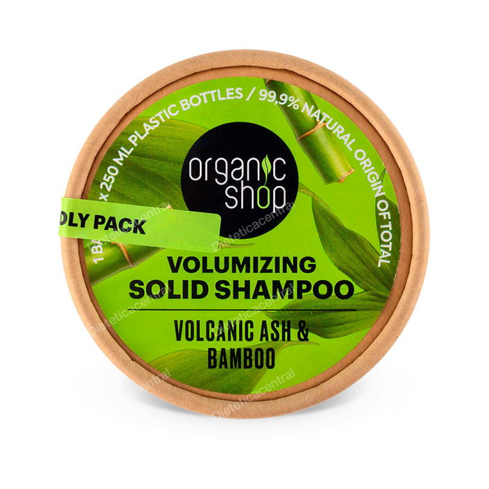 ORGANIC SHOP Champú Sólido Voluminizador Cenizas Volcánicas y Bambú, 60 g ORGANIC SHOP Champú Sólido Voluminizador Cenizas Volcánicas y Bambú, 60 g