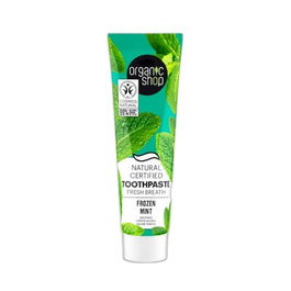 ORGANIC SHOP OS Menta Pasta de Dientes Natural Certificada Aliento Fresco 100 g