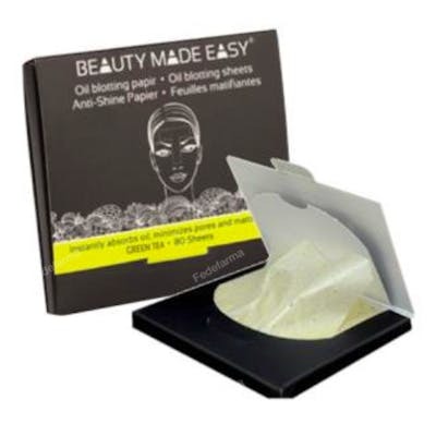BEAUTY MADE EASY Papeles Matificantes Té Verde 80 Hojas BEAUTY MADE EASY Papeles Matificantes Té Verde 80 Hojas