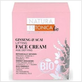 Natura Estonica Crema Facial Ginseng-Acai Bio 50 ml - Crema orgánica hidratante y reafirmante para piel madura y seca