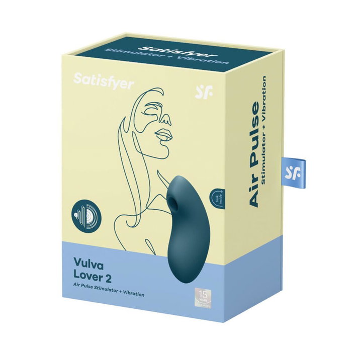 SATISFYER Vulva Lover 2 Vibrador y Estimulador de Aire Azul SATISFYER Vulva Lover 2 Vibrador y Estimulador de Aire Azul