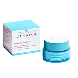Clarins Hydra-Essentiel Crema Rica Desalt. Crema Hidratante Nutritiva con Efecto Relleno para Piel Seca y Deshidratada