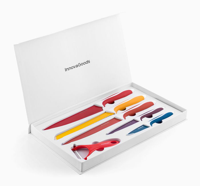 Inde Juego De Cuchillos Ceramicos Y Pelador 37 x 24 x 4 cm (8 Unidades)