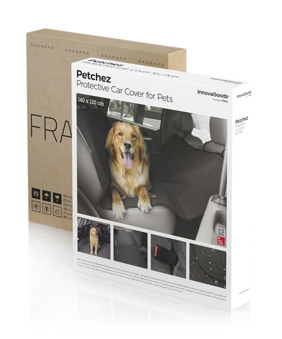 Inde - Funda Protectora De Coche Para Mascotas Petchez I - Dimensiones: 27.3 cm Largo x 25.6 cm Ancho x 4.7 cm Alto (8 Unidades)