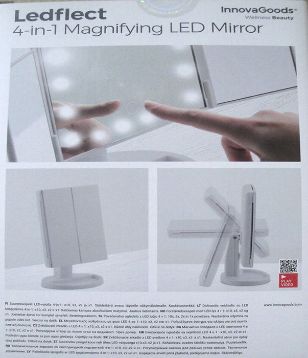 Inde Espejo de aumento con LED 4 en 1 Ledflect Innovag - 20 x 7,5 x 30 cm (6 Unidades)