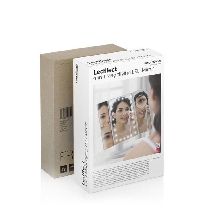 Inde Espejo de aumento con LED 4 en 1 Ledflect Innovag - 20 x 7,5 x 30 cm (6 Unidades)