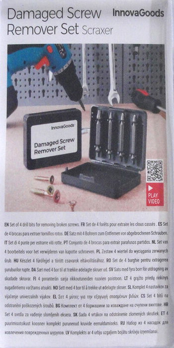Innovagoods Pack de 4 Brocas para Extraer Tornillos Dañados