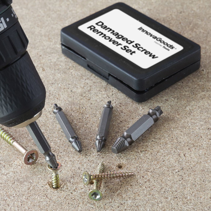 Innovagoods Pack de 4 Brocas para Extraer Tornillos Dañados