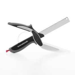 Innovagoods Cuchillo Tijera Multiusos con Mini Tabla de Cortar Integrada para Trocear y Cortar con Facilidad