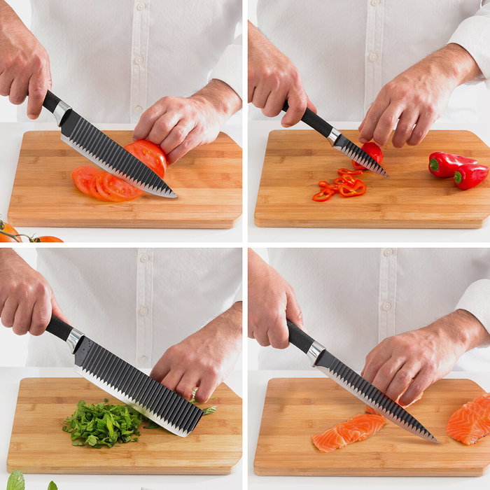 Set de Cuchillos Black Shark Swiss·Q Namiutsu InnovaGoods 4 Piezas Set de Cuchillos Black Shark Swiss·Q Namiutsu InnovaGoods 4 Piezas