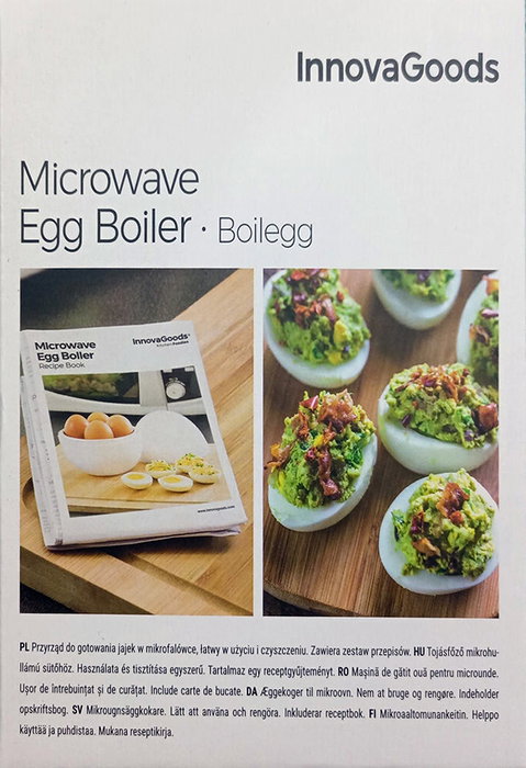 Inde Cuecehuevos para microondas con recetario Boilegg, 13.5 x 16 x 13.5 cm (12 Unidades)