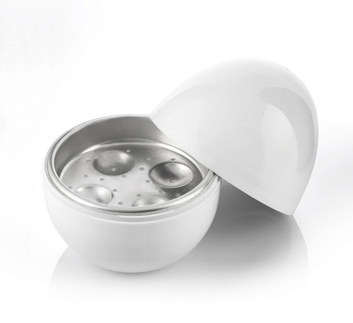 Inde Cuecehuevos para microondas con recetario Boilegg, 13.5 x 16 x 13.5 cm (12 Unidades)