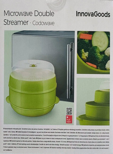 Innovagoods Vaporera Doble Fresh para Microondas Transparente/Verde