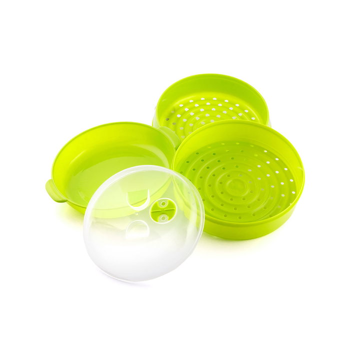 Inde Vaporera Doble Para Microondas Codowave 22 cm ancho x 8,5 cm alto x 25 cm largo (12 Unidades)