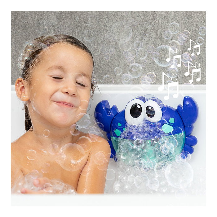 Innovagoods Cangrejo Musical con Pompas de Jabón para Baño Crabbly V0101212 Máquina de Burbujas Automática con 12 Canciones Infantiles