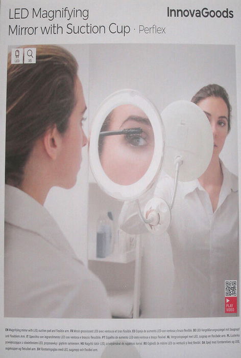 Inde Espejo De Aumento LED Con Brazo Flexible Y Ventosa 20 cm x 4 cm x 20 cm (8 Unidades)