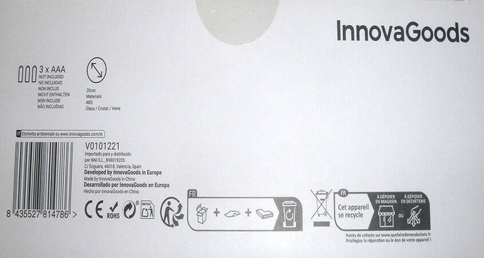 Inde Espejo De Aumento LED Con Brazo Flexible Y Ventosa 20 cm x 4 cm x 20 cm (8 Unidades)