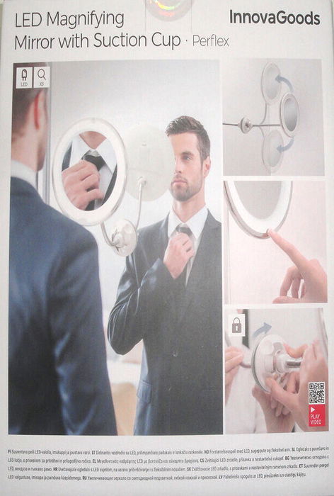 Inde Espejo De Aumento LED Con Brazo Flexible Y Ventosa 20 cm x 4 cm x 20 cm (8 Unidades)