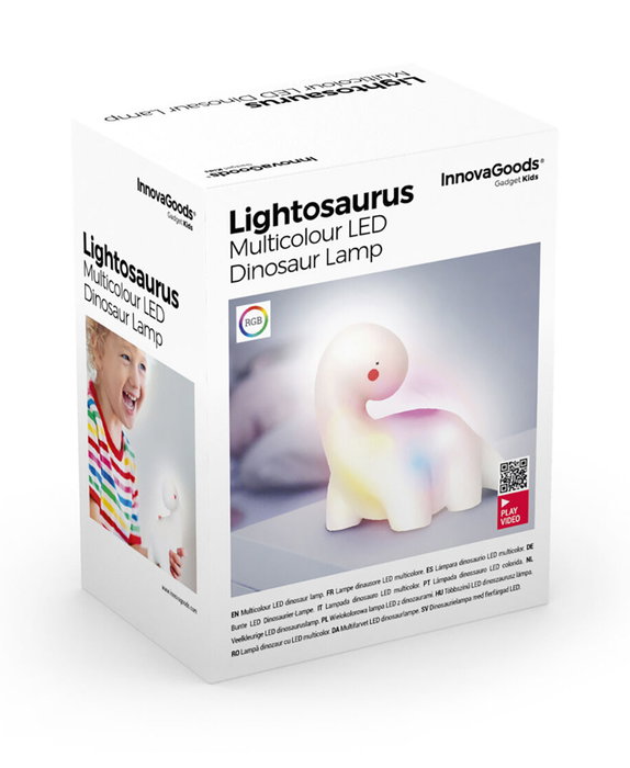 Innovagoods Luz nocturna decorativa LED dinosaurio multicolor Lightosaurus
