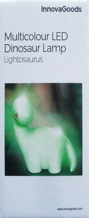 Innovagoods Luz nocturna decorativa LED dinosaurio multicolor Lightosaurus