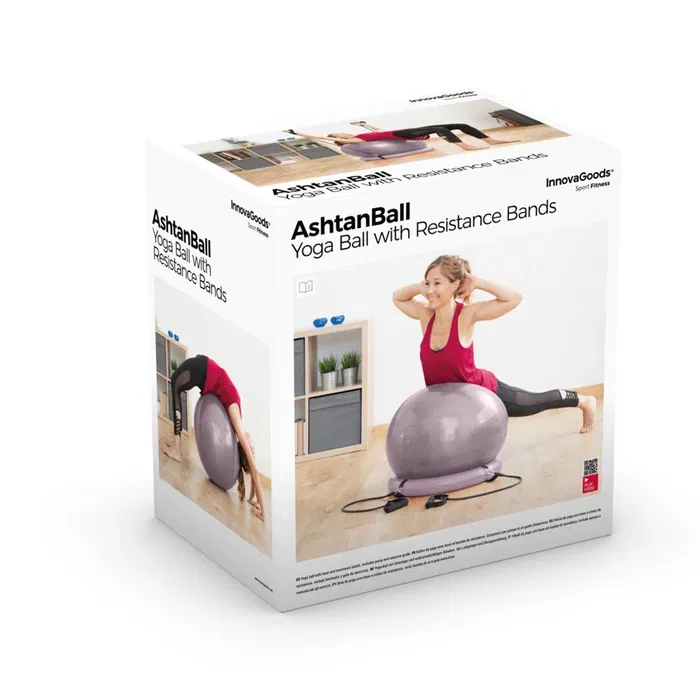 Pelota de Yoga con Anillo de Estabilidad y Bandas de Resistencia AshtanBall InnovaGoods