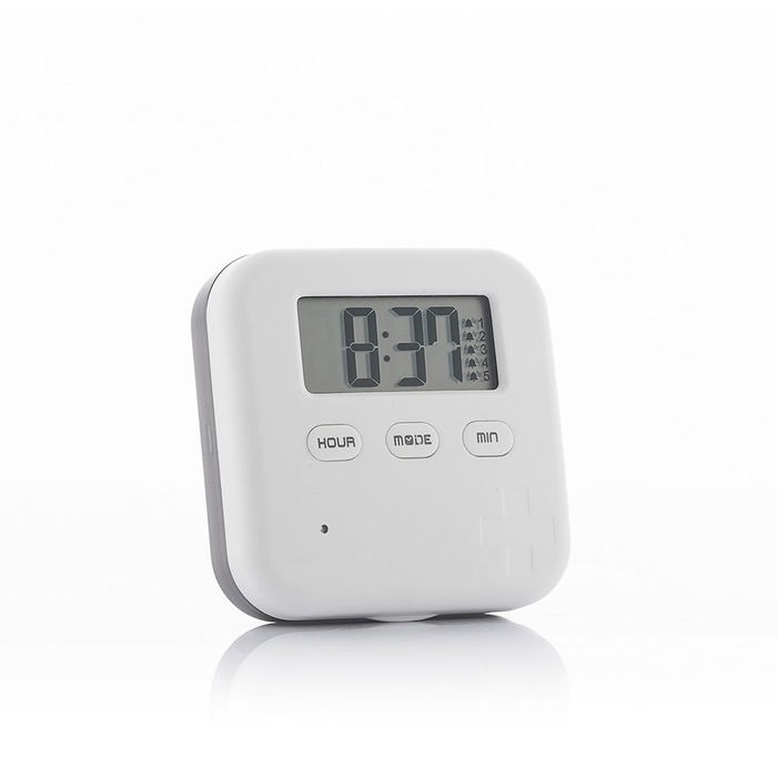 Innovagoods Pastillero Inteligente Electrónico con Reloj, Alarma y Cronómetro, 4 Compartimentos, Hermético, Tamaño Bolsillo