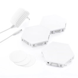 Innovagoods Set de 3 Paneles LED Modulares Magnéticos y Táctiles Hexagonales