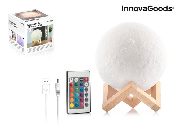 Inde Lámpara LED Recargable Luna Moondy Decoración (6 Unidades) Inde Lámpara LED Recargable Luna Moondy Decoración (6 Unidades)