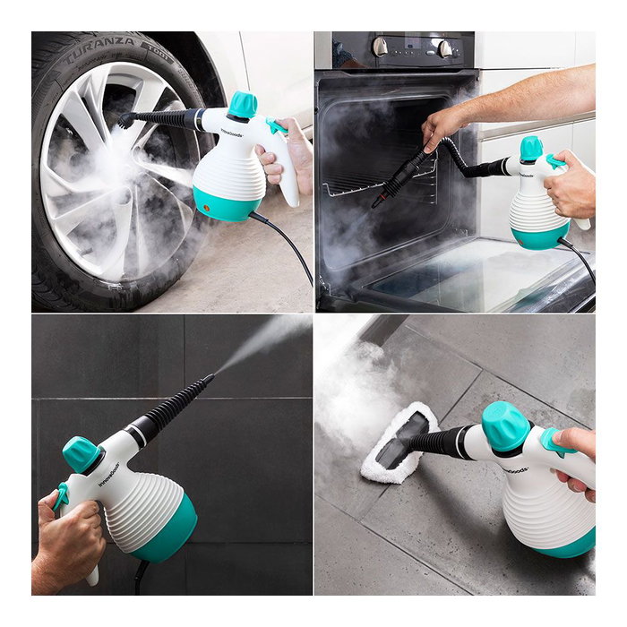 Vaporeta de Mano Multiusos con Accesorios 9 en 1 Steany InnovaGoods 0,35 L 3 Bar 1000W Vaporeta de Mano Multiusos con Accesorios 9 en 1 Steany InnovaGoods 0,35 L 3 Bar 1000W