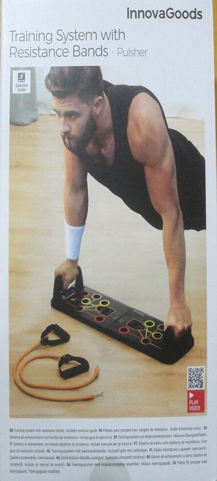 Tabla de Flexiones Push-Up con Bandas de Resistencia y Guía de Ejercicios Pulsher InnovaGoods