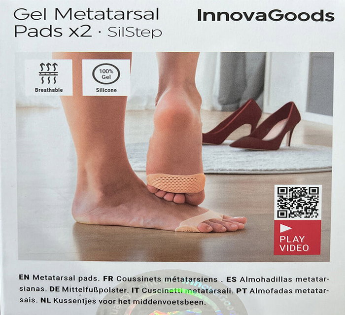 Almohadillas Metatarsianas de Gel de Silicona SilStep InnovaGoods 2 Unidades