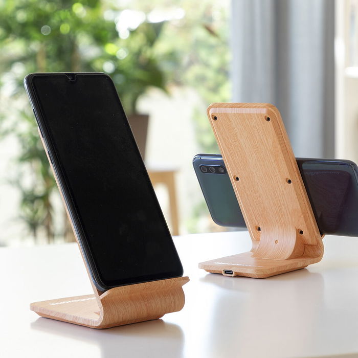 Cargador Inalámbrico Efecto Madera con Soporte Qistan InnovaGoods Cargador Inalámbrico Efecto Madera con Soporte Qistan InnovaGoods