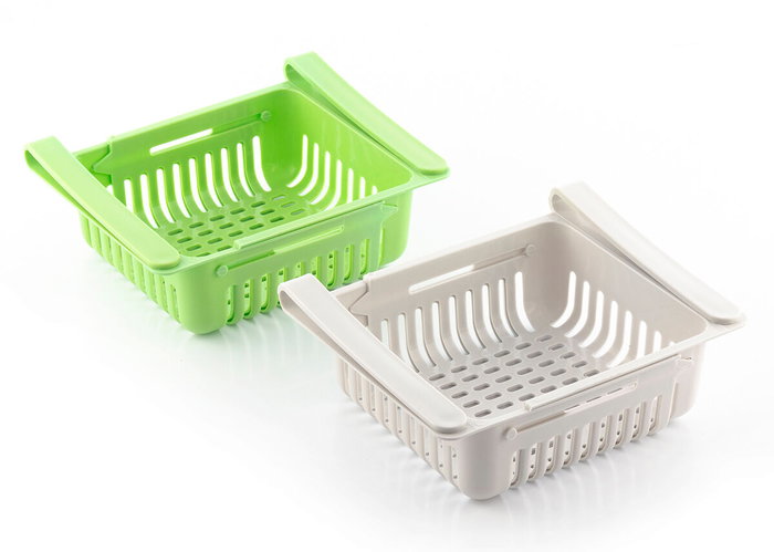 Innovagoods Set de 2 Organizadores Ajustables para Nevera, 20-28cm Innovagoods Set de 2 Organizadores Ajustables para Nevera, 20-28cm