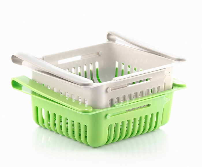 Innovagoods Set de 2 Organizadores Ajustables para Nevera, 20-28cm Innovagoods Set de 2 Organizadores Ajustables para Nevera, 20-28cm