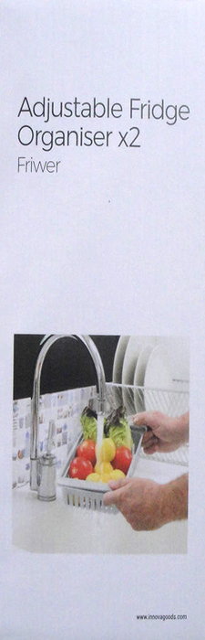 Innovagoods Set de 2 Organizadores Ajustables para Nevera, 20-28cm Innovagoods Set de 2 Organizadores Ajustables para Nevera, 20-28cm