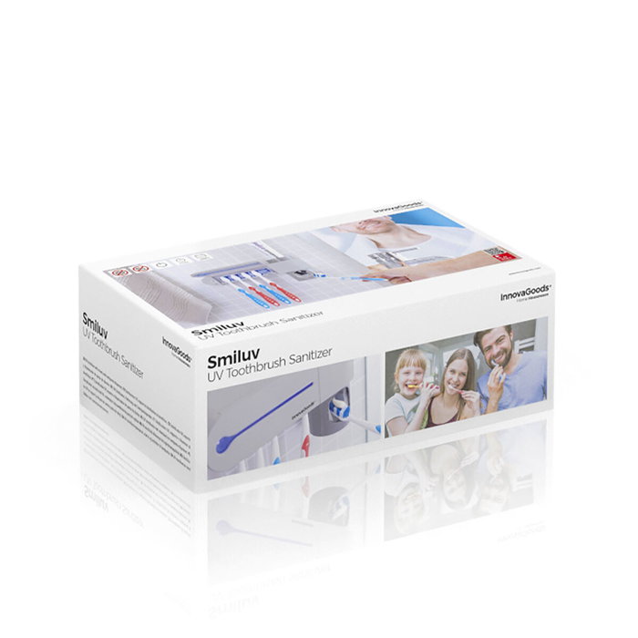 Innovagoods Smiluv Esterilizador UV de Cepillos Dentales 3 en 1 con Dispensador Innovagoods Smiluv Esterilizador UV de Cepillos Dentales 3 en 1 con Dispensador