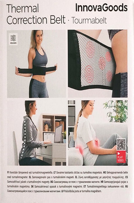 Faja Térmica Correctora con Imanes de Turmalina Tourmabelt InnovaGoods